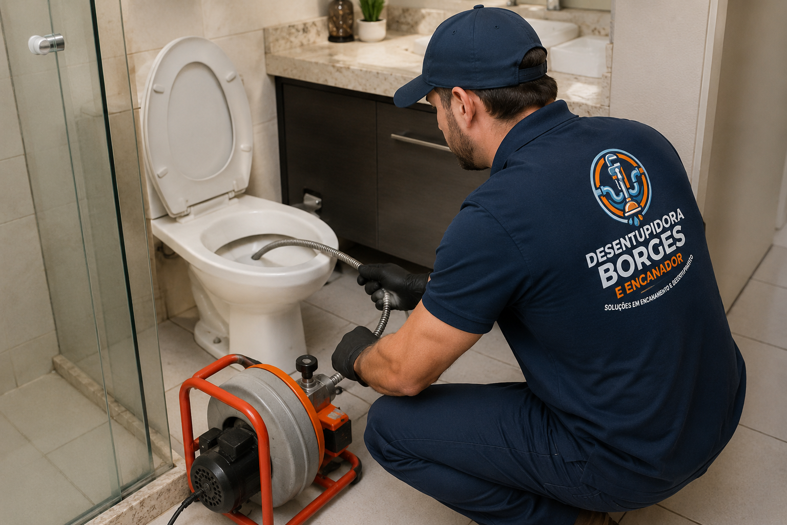 Técnico de desentupimento profissional
